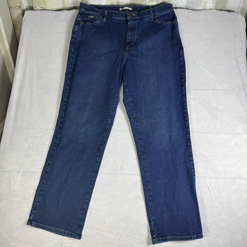 Lee Womens Straight Leg Jeans Blue Denim Relaxed Fit Stretch Outdoor 16 Medium